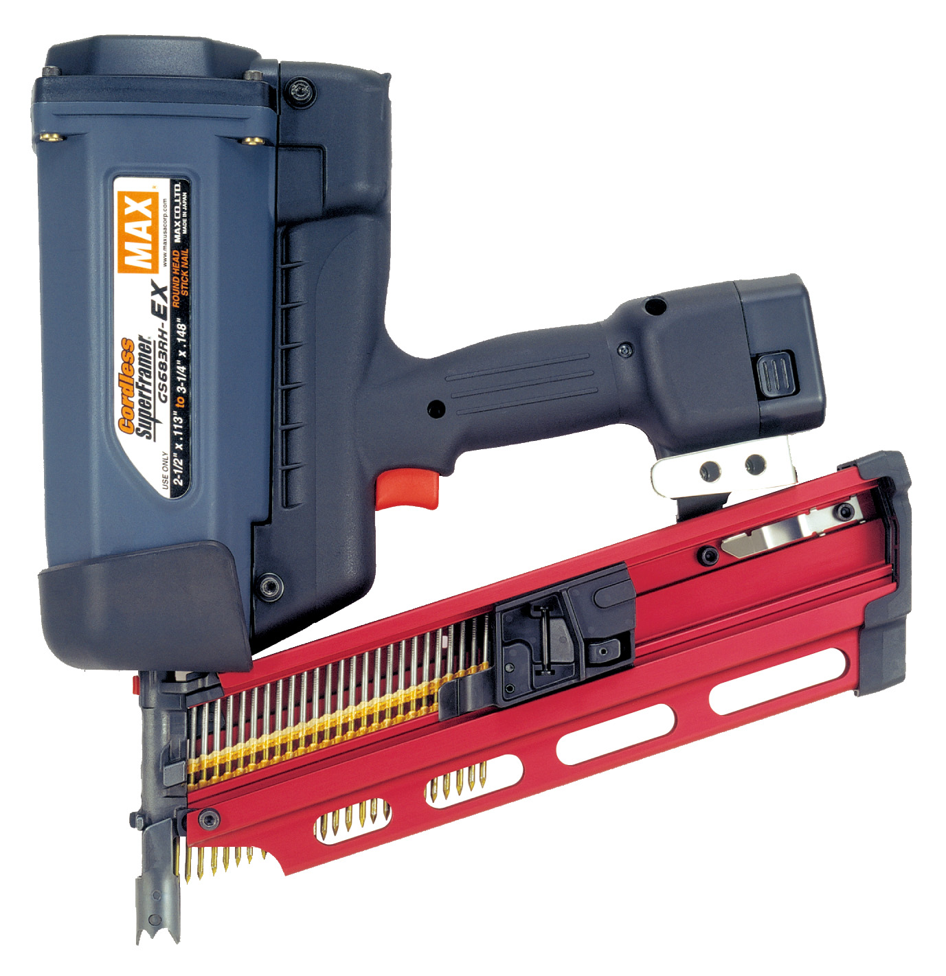 MAX CORDLESS GAS NAILER 2" - 3-1/4" 20° ROUND HEAD .113"-.131" MAX CORDLESS GAS NAILER 2" - 3-1/4" 20° ROUND HEAD .113"-.131"
